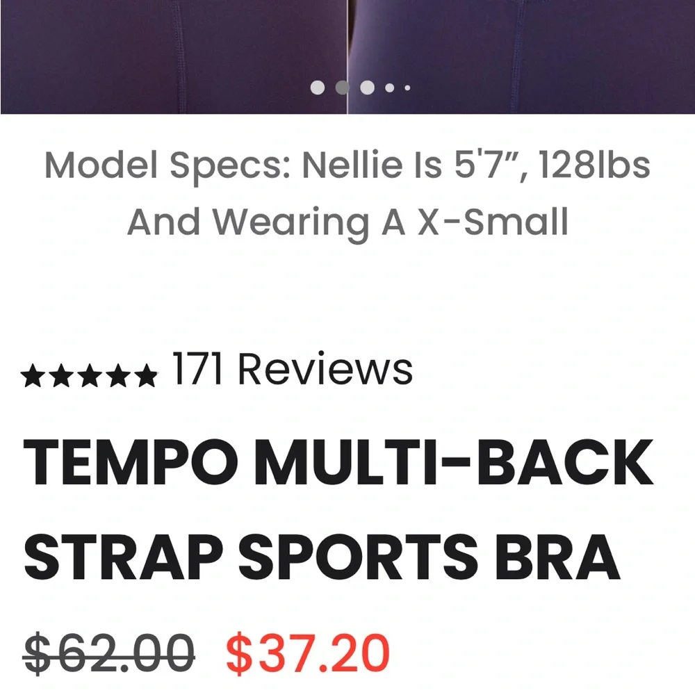 TLF Women's Purple Sports Bra - Picture 5 of 6